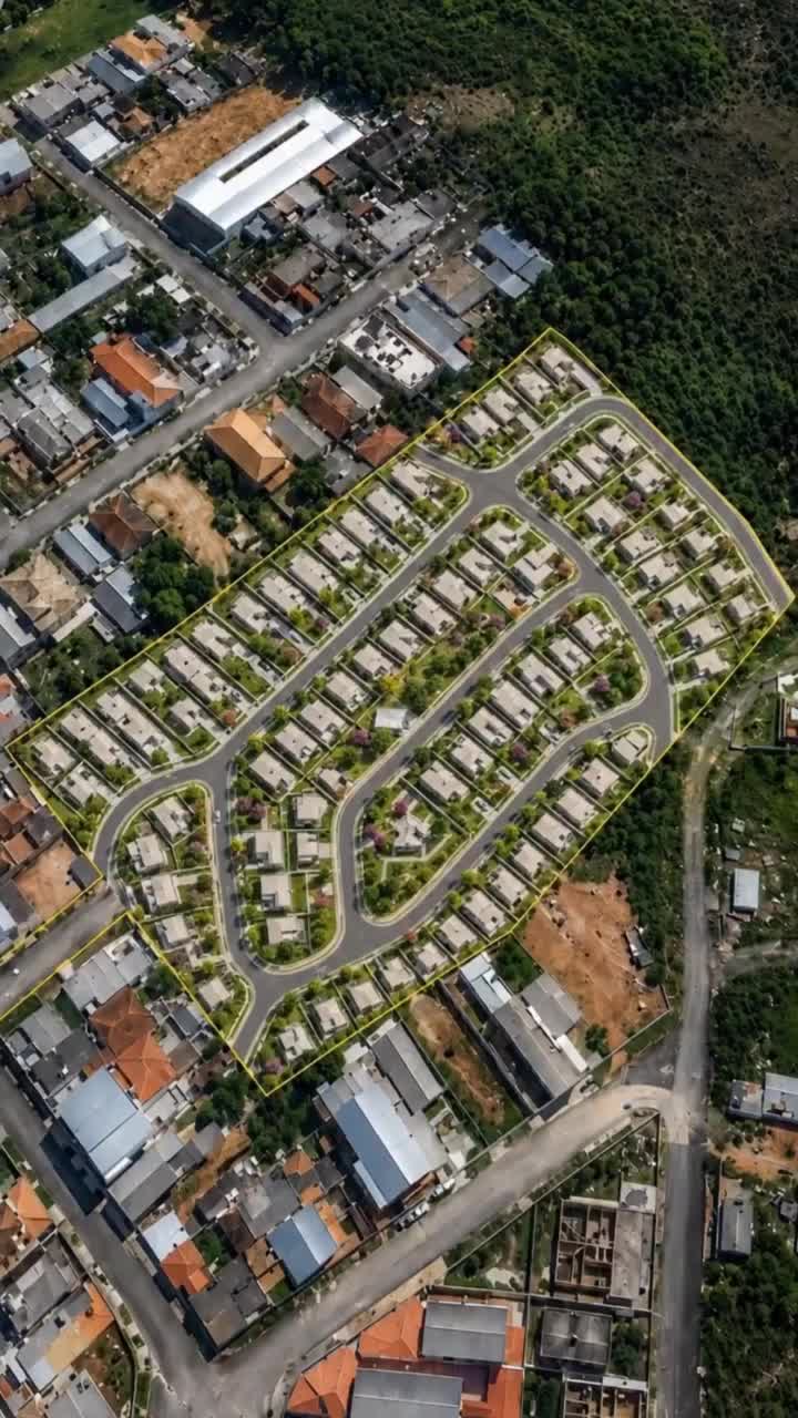 Future residential masterplan integrated into a real aerial view