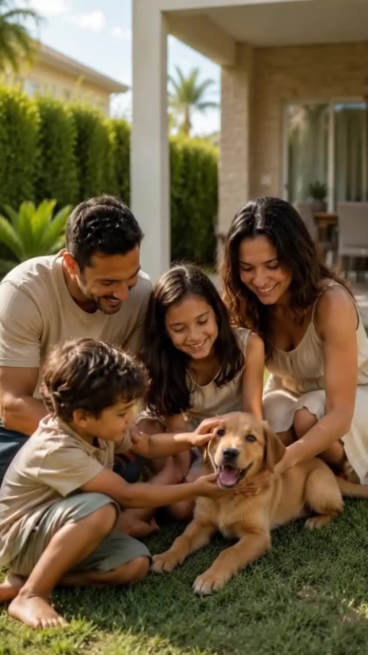 Family enjoying the future development
